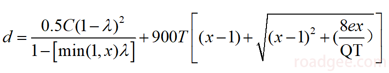 进口车道（或车道组）延误计算公式